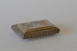 Of Masonic interest. An American rectangular snuff box engraved with flowers and leaves. Presented