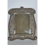 A large Art Nouveau dressing table mirror decorated with Kingfishers and textured body. Vacant