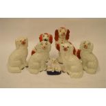 Seven Staffordshire dogs. Est. £40 - £50.