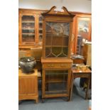 A good quality Edwards & Roberts two piece display cabinet with glazed doors and single drawer on