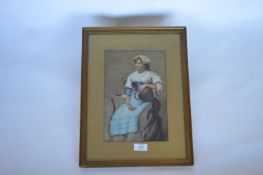 G STANFIELD - Lady sitting in chair. 36cms x 24cms. Est. £60 - £70.