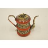 An Oriental hardstone mounted teapot decorated with dragons. Est. £70 - £80.