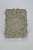 A good quality engraved card case with hinged top. Chester 1899. By SI & W. Approx.70 grams. Est. £