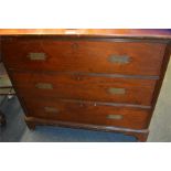 A good camphor wood chest with three drawers on bracket feet with flush handles. Est. £250 - £300.