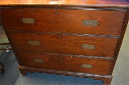 A good camphor wood chest with three drawers on bracket feet with flush handles. Est. £250 - £300.