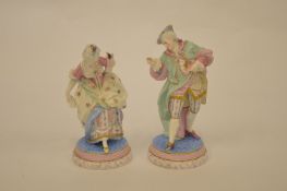 A pair of 19th Century German figures. Est. £35 - £40.