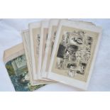 A folder of unframed prints. Est. £10 - £15.
