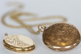 A 9ct B&F locket together with one other. Est. £10 - £15.