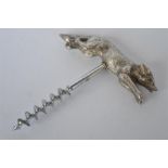 A good quality cork screw in the form of a running fox. Birmingham. By JBO&S. Est. £130 - £150.