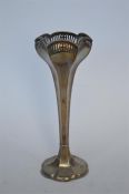 An attractive tapered spill vase with wavy edge. Sheffield. By TE & Co. Ltd. Approx 220 grams.
