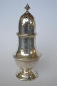 A good quality sugar caster of baluster form with lift off cover. London 1937. By JW&B Ltd.