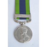Single Indian General Service Medal 1908 with clasp Afghanistan 1919, (1068 Sepoy Tikmu 3/ Bn