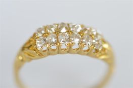 A good quality 18ct diamond two row ring in claw mount. Est. £300 - £350.
