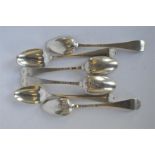 A good set of six Georgian silver picture back spoons. By John Lampfert. Approx. 79 grams. Est. £200