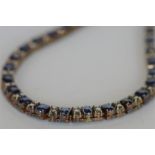 A good quality sapphire and diamond necklace in  18ct box link setting. Est. £2000 - £2500