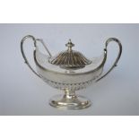 A good quality Adams style tureen and cover with lift off cover with reeded border on pedestal base.
