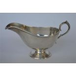 A good pedestalled sauce boat with circular reeded base. Sheffield. By TB&S. Approx. 145 grams. Est.