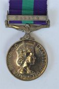 Single General Service Medal 1918 clasp Malaya (22286384 Private JP Cheers REME). Est. £50 - £60.