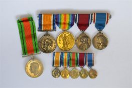 Family group of medals, Great War, Mounted as worn, British war and victory medals (3076 Private