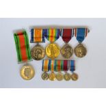 Family group of medals, Great War, Mounted as worn, British war and victory medals (3076 Private