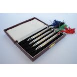 A boxed set of six good quality bridge pens marked Sterling. Est. £50 - £60.