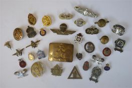 Parachute Regiment badge together with other various War badges. Est. £20 - £30.
