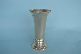 An attractive large spill vase with reeded base. London modern. By RC. Approx. 20 cms high.