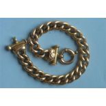 A 9ct Italian bracelet with ring clasp. Approx. 24 grams. Est. £180 - £200.