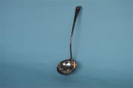 A Georgian OE sauce ladle with crested terminal. London 1799. By RC. Approx. 210 grams. Est. £