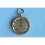 An attractive Antique 18ct pocket watch with gilt dial. Est. £200 - £250.