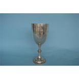 A large heavy goblet with tapered supports. Birmingham 1908. By WN. Approx. 400 grams. Est. £