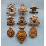 9 pieces to include: Royal Monmouthshire Engineers (marked JR Gaunt), Flint and Denbigh yeomanry,