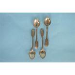 A set of four fiddle pattern egg spoons. London 1835. By TH&TH. Est. £40 - £50.