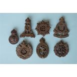 6 pieces: WW2 Bakelite Wartime Economy Cap Badges: Army Service Corps, Auxiliary Territorial