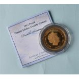 A 2012 proof double sovereign in box, London Mint.