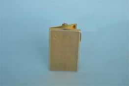 A good quality silver gilt engine turned cigarette box / photograph case, with loop top and hinged