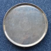 A large rare Georgian salver with beaded rim on three ball and claw feet with "Post Nubila"
