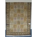 An Indian silk rug with panel design. Approx. 206 cms x 134 cms. Est. £50 - £80.