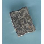 A good scroll decorated rectangular vinaigrette with pierced grill. Marked in three places.