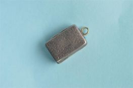 A small rectangular bright cut vinaigrette. Marked in three places. Birmingham 1833. By TS. Est. £80