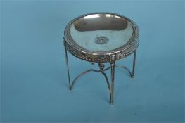 An attractive Edwardian sweet dish, in the form of a table, with swag decoration. Sheffield. By