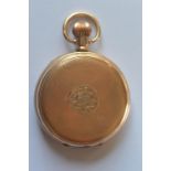 A gent's gold plated full Hunter pocket watch with white enamel dial. Est. £30 - £40.