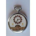 A good stainless steel Hebdomas eight day pocket watch. Est. £50 - £60.
