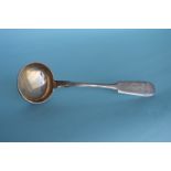 A Russian heavy fiddle pattern soup ladle with gilt bowl. Approx. 194 grams. Est. £80 - £100