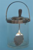 An unusual swing handle preserve jar. Birmingham. 1931. By H. & H. Est. £60 - £80
