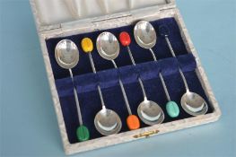 A box set of six bean topped coffee spoons. Sheffield. By CB&S. Est. £20 - £30