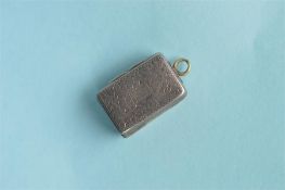 A small rectangular bright cut vinaigrette. Marked in three places. Birmingham 1833. By TS. Est. £70