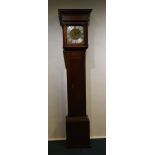 An Antique Oak longcase clock having eight day str