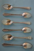 A set of six tapered coffee spoons. Sheffield by P