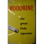 A large yellow Woodbine cigarette sign. Est. £80 -